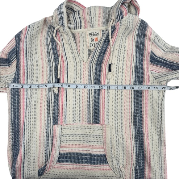 Beach by Exist Striped Long Sleeve Cotton Hoodie Size Medium - Picture 8 of 10
